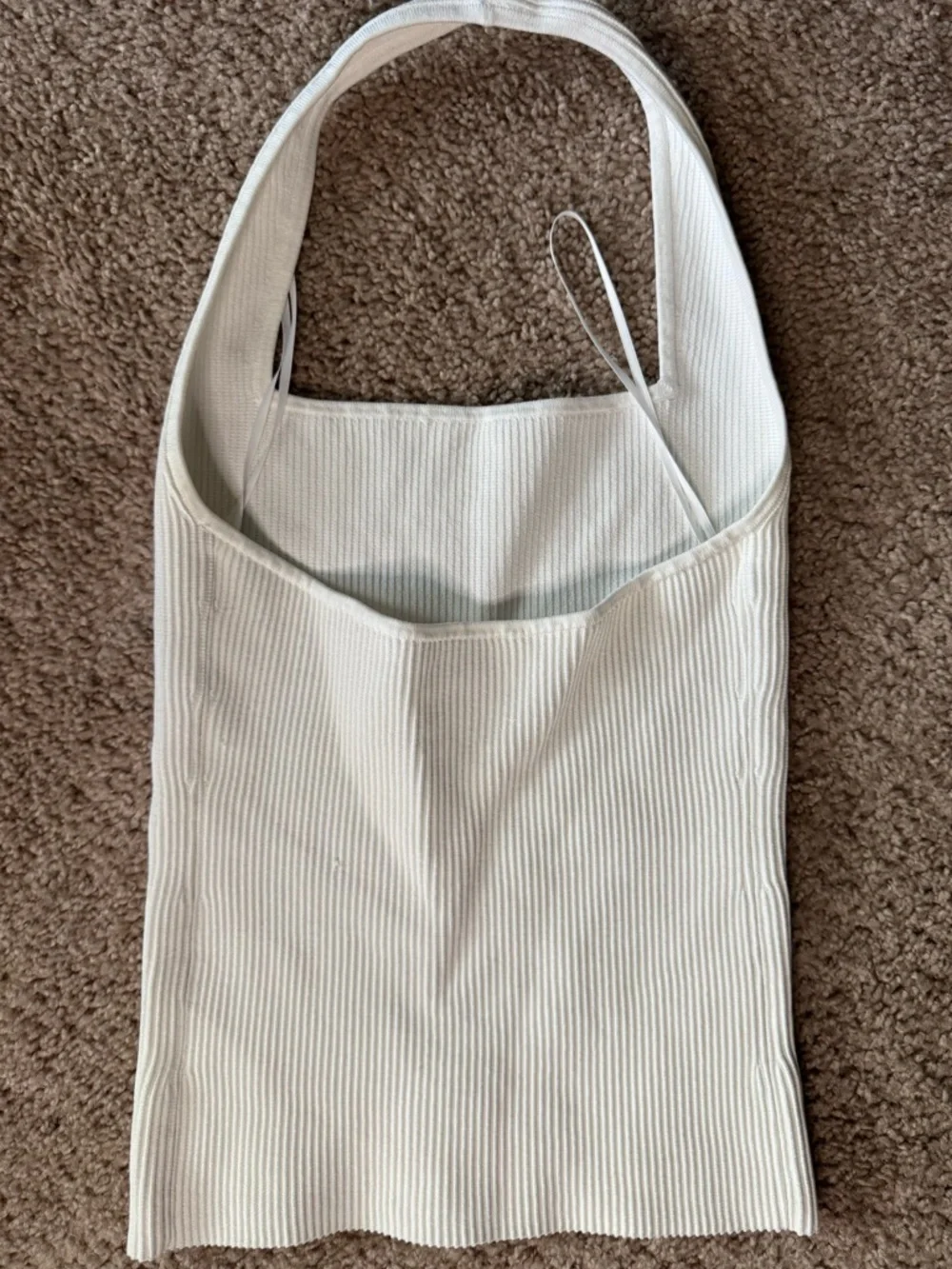 Babaton Sculpt Knit White Halter Top - Picture 3 of 3